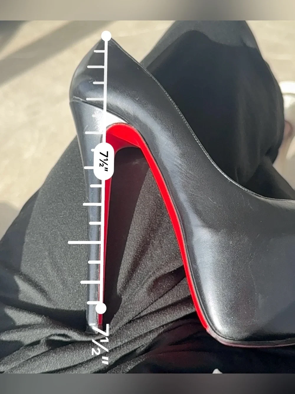 Christian Louboutin Black Leather Platform Pumps with Red Sole